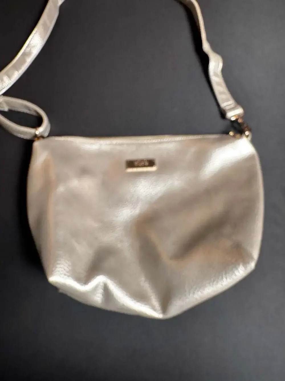 BCBG Paris Metallic Gold Faux Leather Crossbody Bag